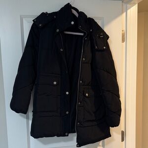 Lucky Brand Black Puffer Coat with Hood